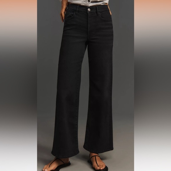 Frame Denim Le Palazzo High Rise Wide Leg Jeans in Black Size 34 - Picture 2 of 9